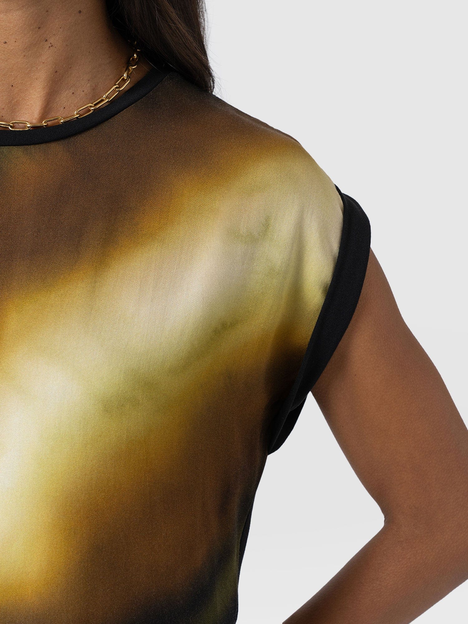 Turn Up Contrast Tee - Yellow Gradient - Women's T-shirts | Saint + Sofia® USA